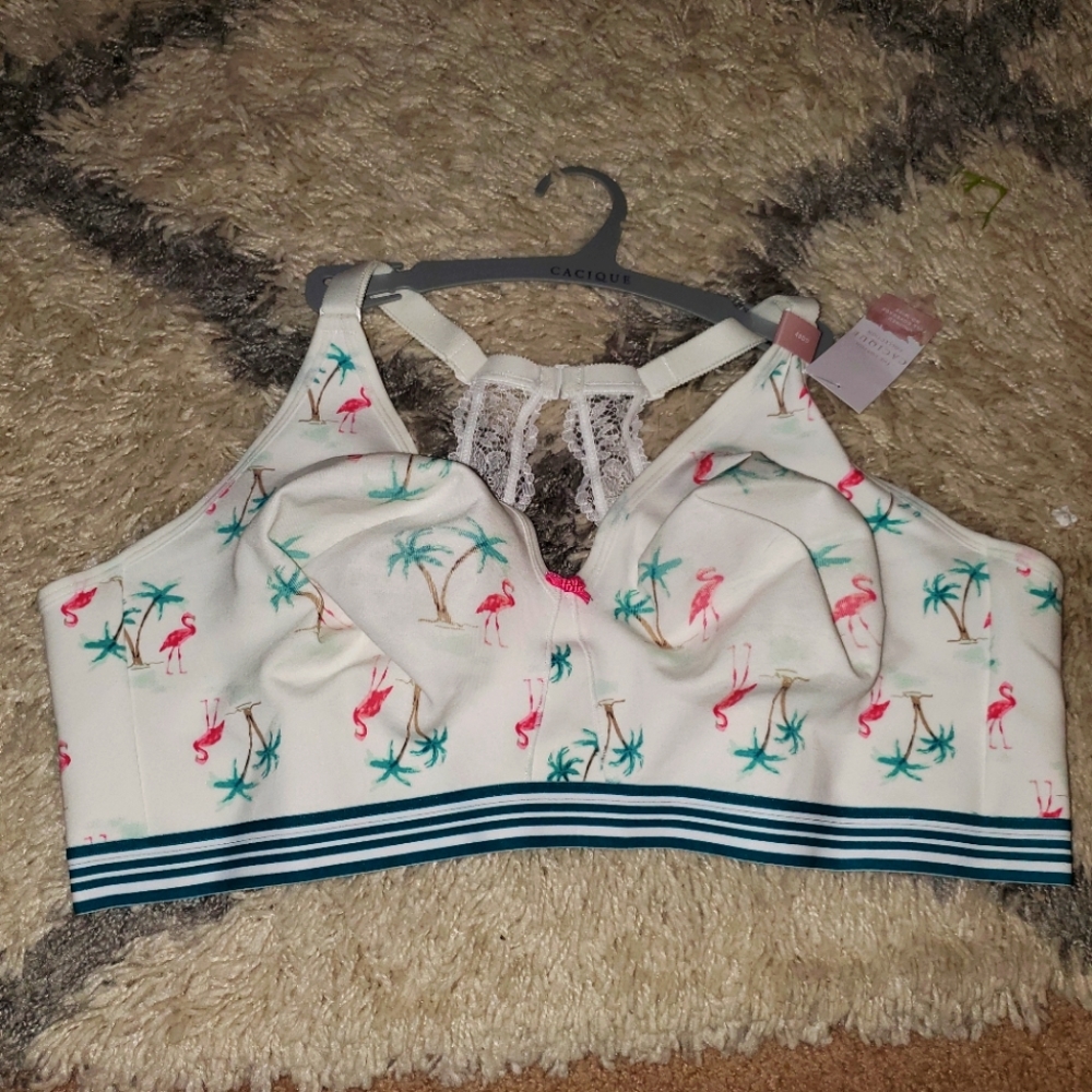 BRAND NEW, PALM TREE/PELICAN CACIQUE BRA SIZE 48DD.